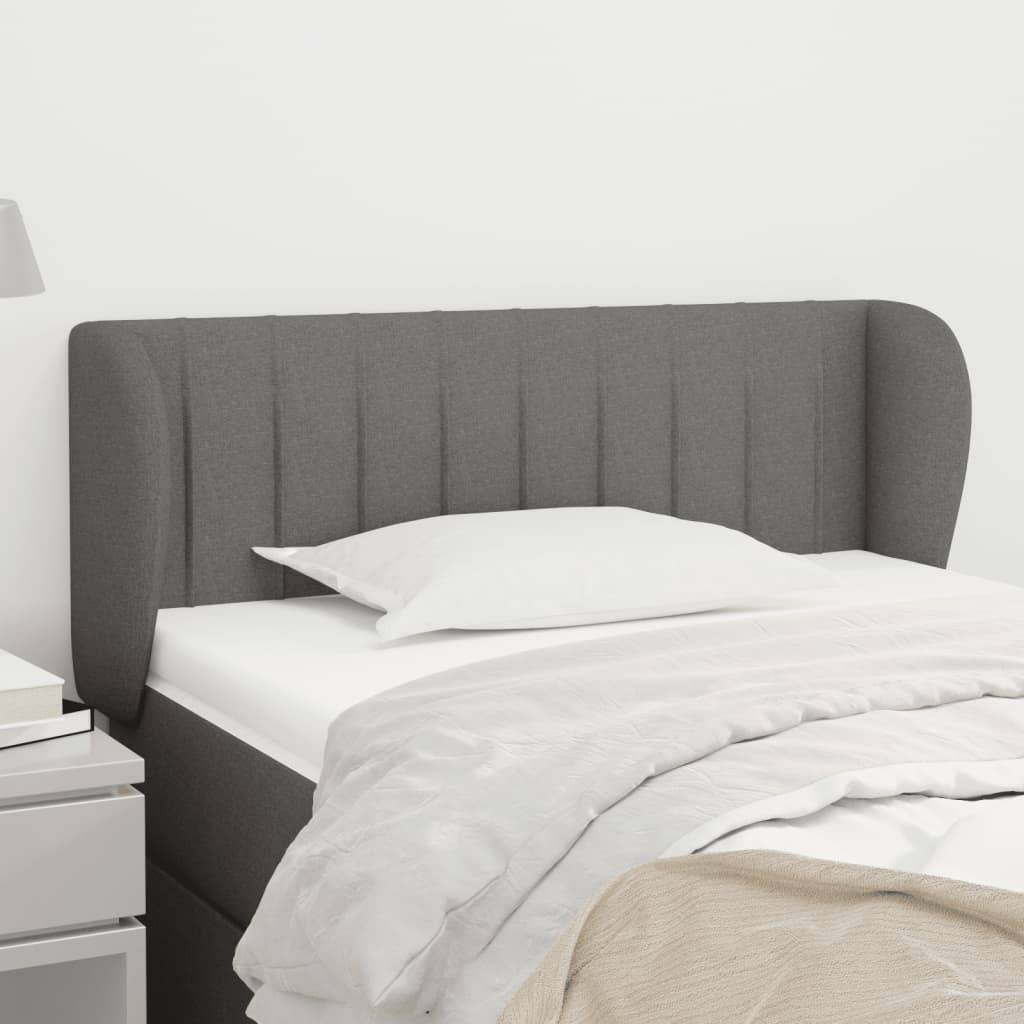 vidaXL Kopfteil mit Ohren Dunkelgrau 83x23x78/88 cm Stoff