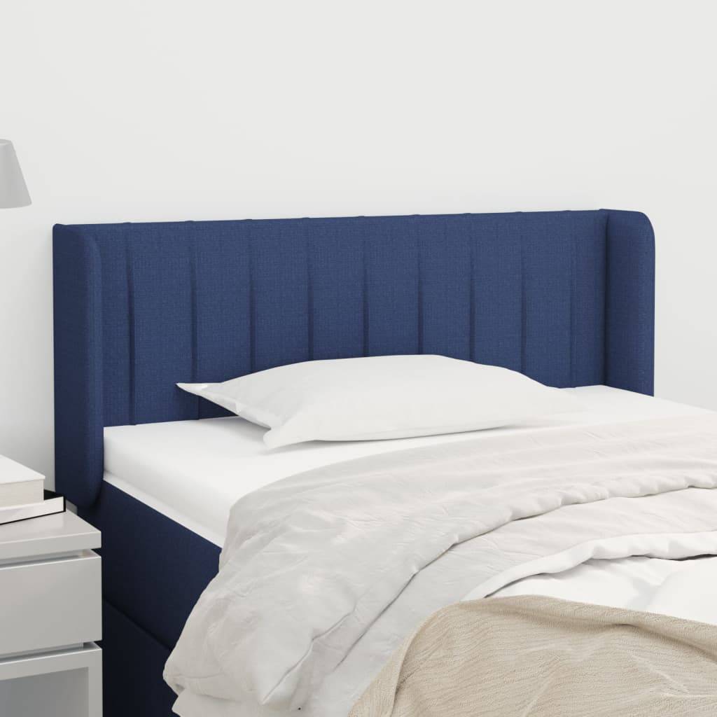 vidaXL Kopfteil mit Ohren Blau 93x16x78/88 cm Stoff