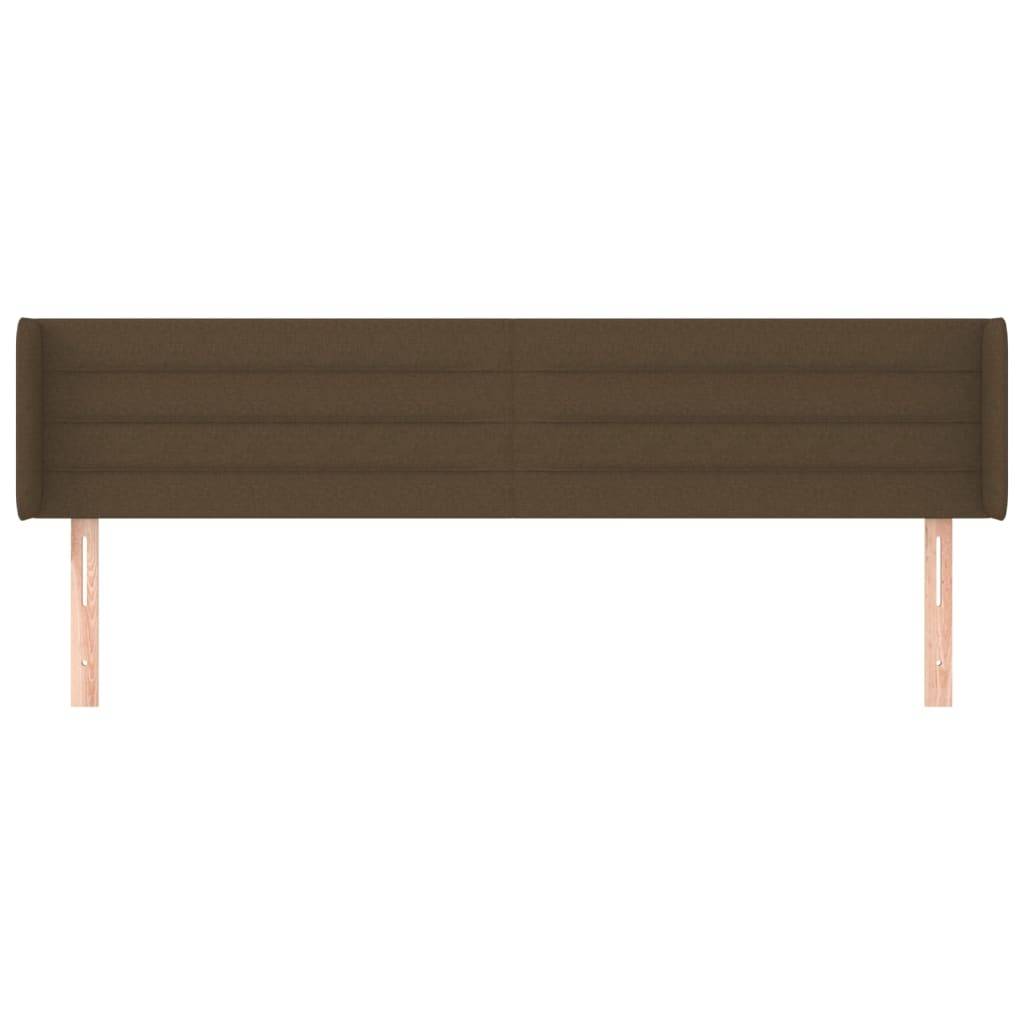 vidaXL Kopfteil mit Ohren Dunkelbraun 203x16x78/88 cm Stoff