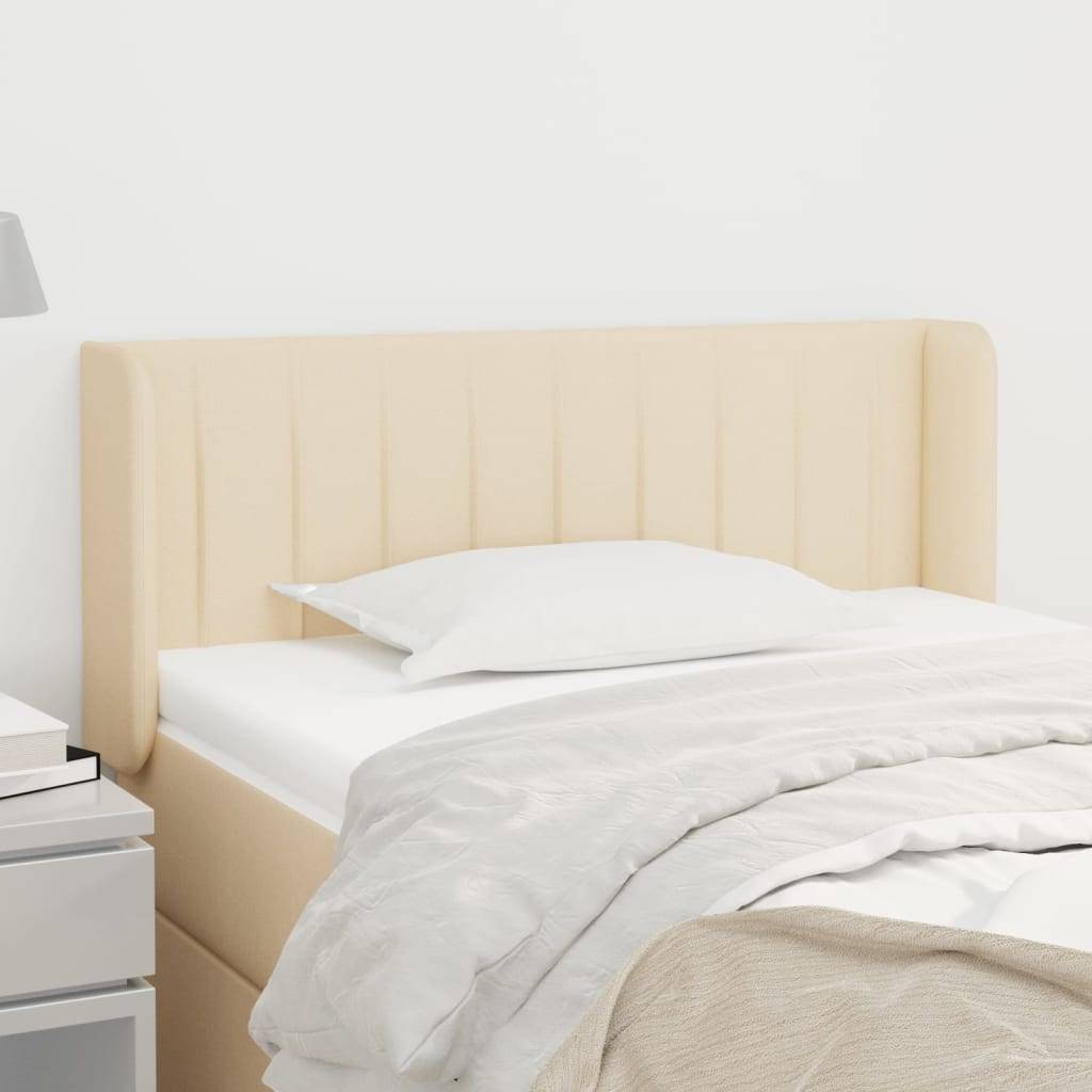 vidaXL Kopfteil mit Ohren Creme 93x16x78/88 cm Stoff