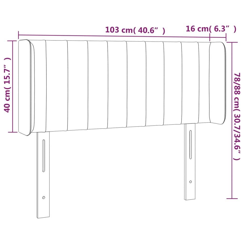 vidaXL Kopfteil mit Ohren Creme 103x16x78/88 cm Stoff