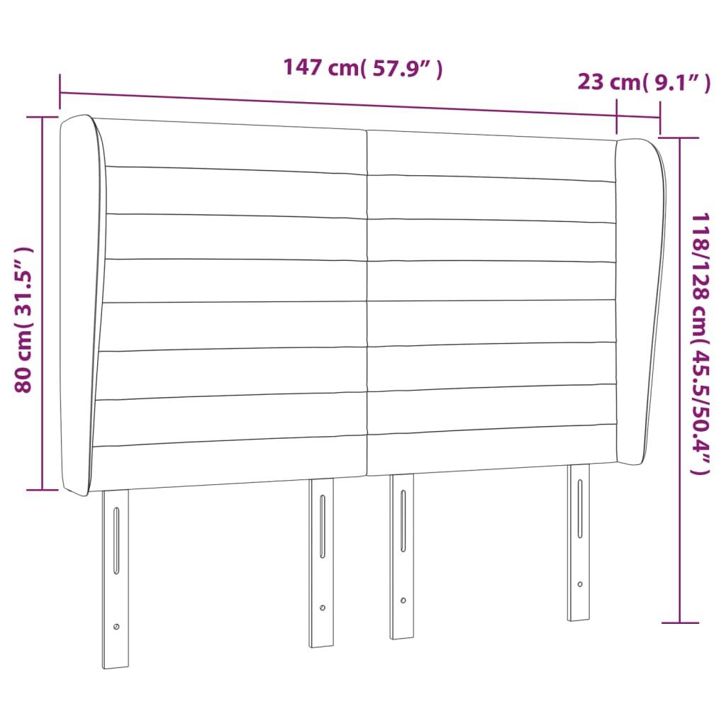 vidaXL Kopfteil mit Ohren Dunkelgrün 147x23x118/128 cm Samt