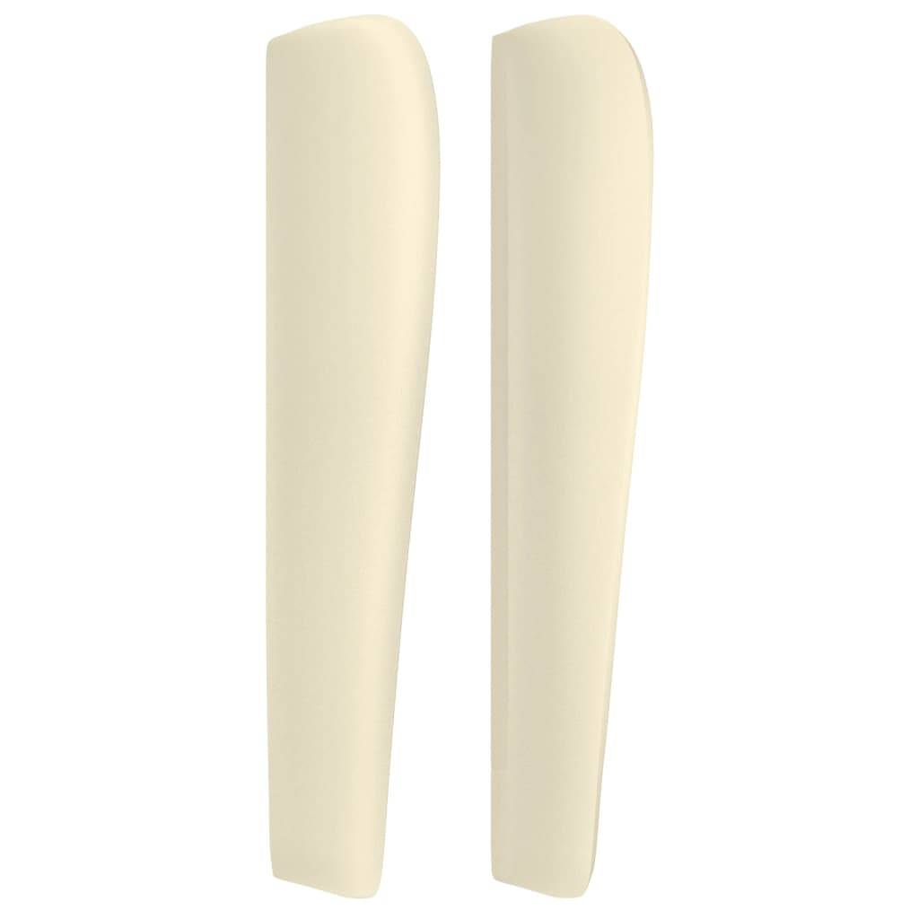 vidaXL Kopfteil mit Ohren Creme 147x23x118/128 cm Kunstleder