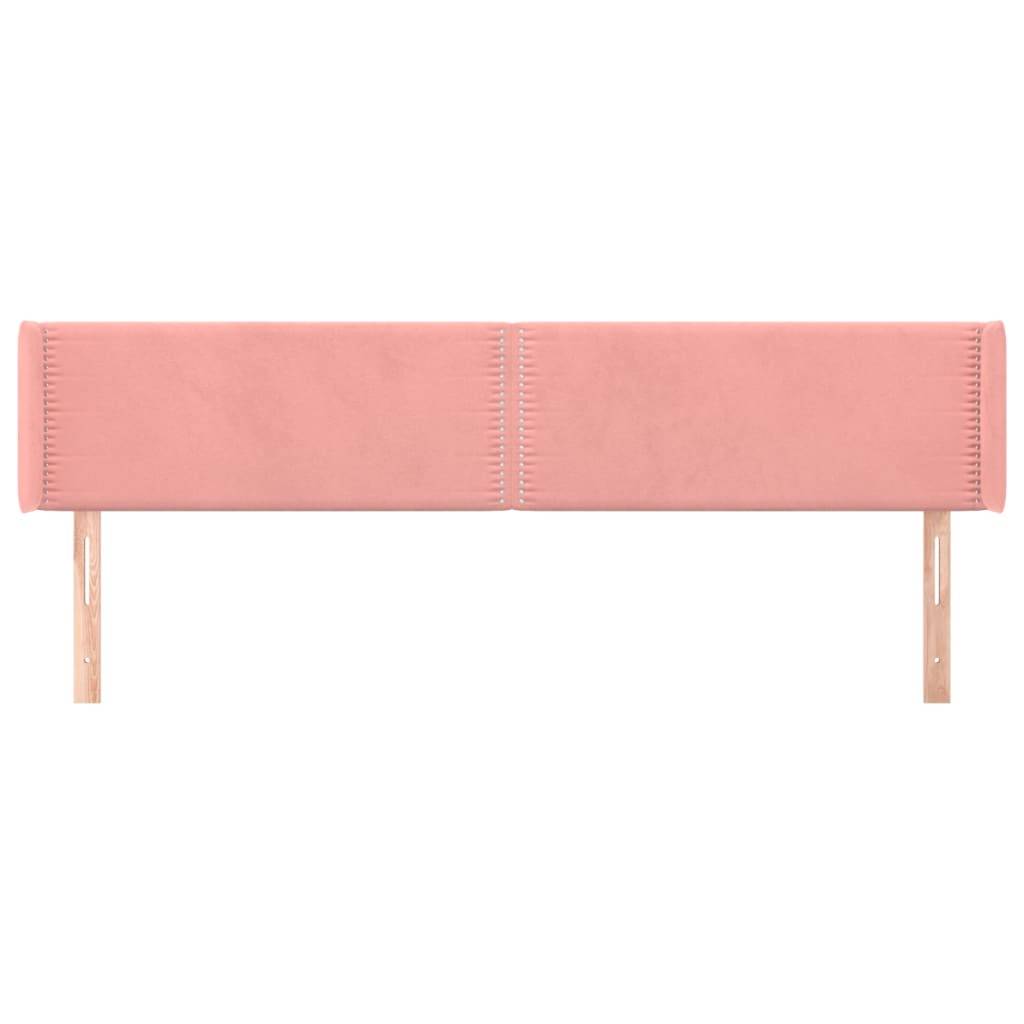 vidaXL Kopfteil mit Ohren Rosa 183x16x78/88 cm Samt
