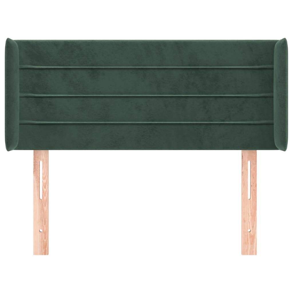 vidaXL Kopfteil mit Ohren Dunkelgrün 93x16x78/88 cm Samt