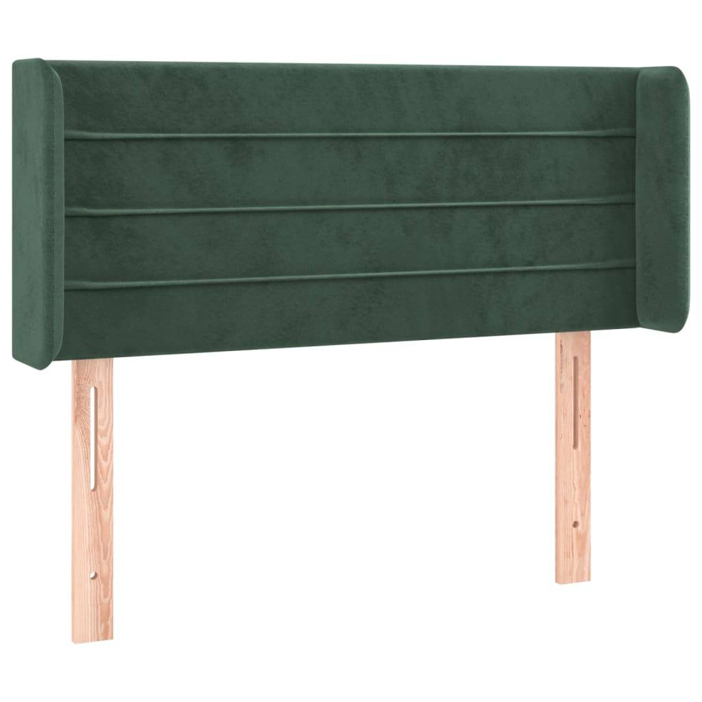 vidaXL Kopfteil mit Ohren Dunkelgrün 93x16x78/88 cm Samt