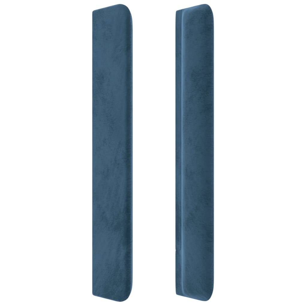 vidaXL Kopfteil mit Ohren Dunkelblau 163x16x118/128 cm Samt