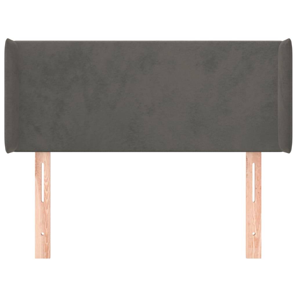vidaXL Kopfteil mit Ohren Dunkelgrau 83x16x78/88 cm Samt