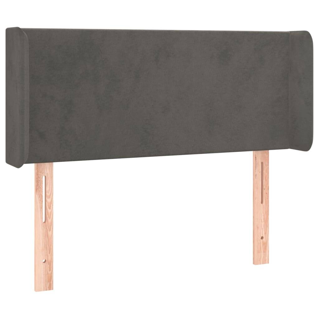 vidaXL Kopfteil mit Ohren Dunkelgrau 83x16x78/88 cm Samt