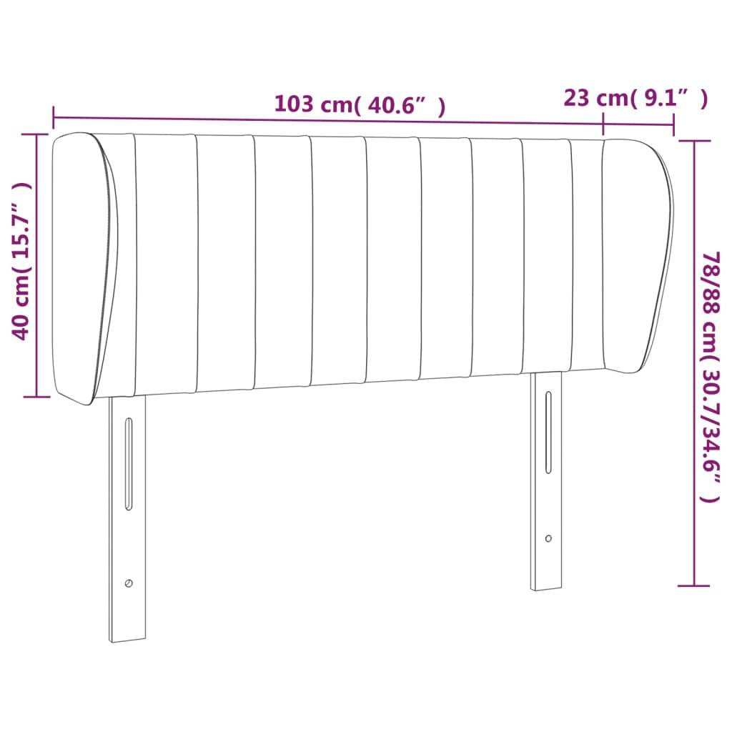 vidaXL Kopfteil mit Ohren Dunkelbraun 103x23x78/88 cm Stoff