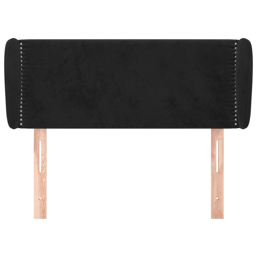vidaXL Kopfteil mit Ohren Schwarz 103x23x78/88 cm Samt