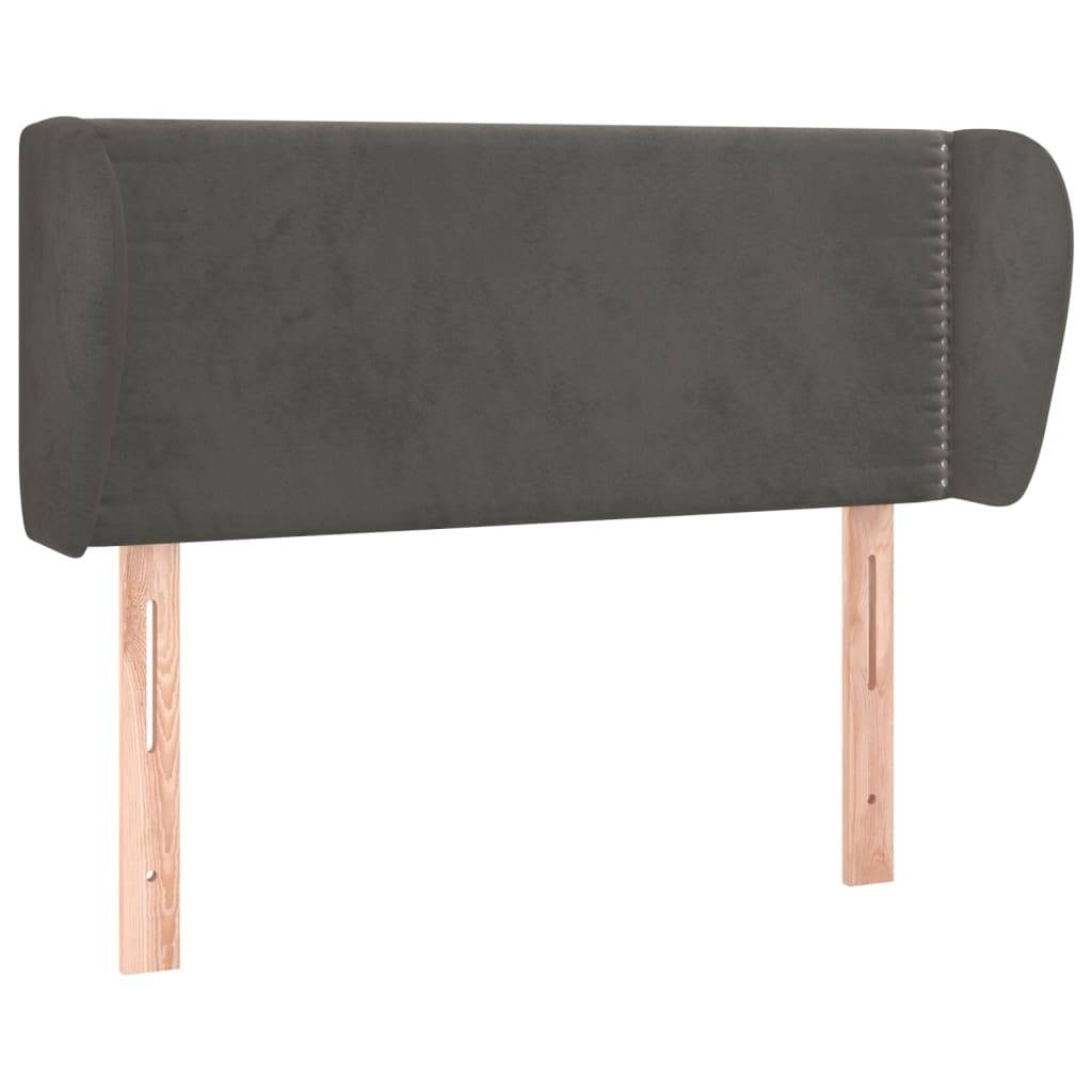 vidaXL Kopfteil mit Ohren Dunkelgrau 103x23x78/88 cm Samt