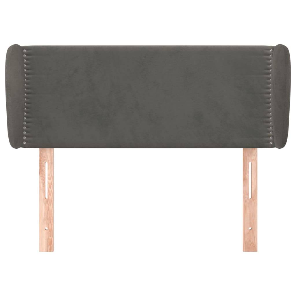 vidaXL Kopfteil mit Ohren Dunkelgrau 93x23x78/88 cm Samt