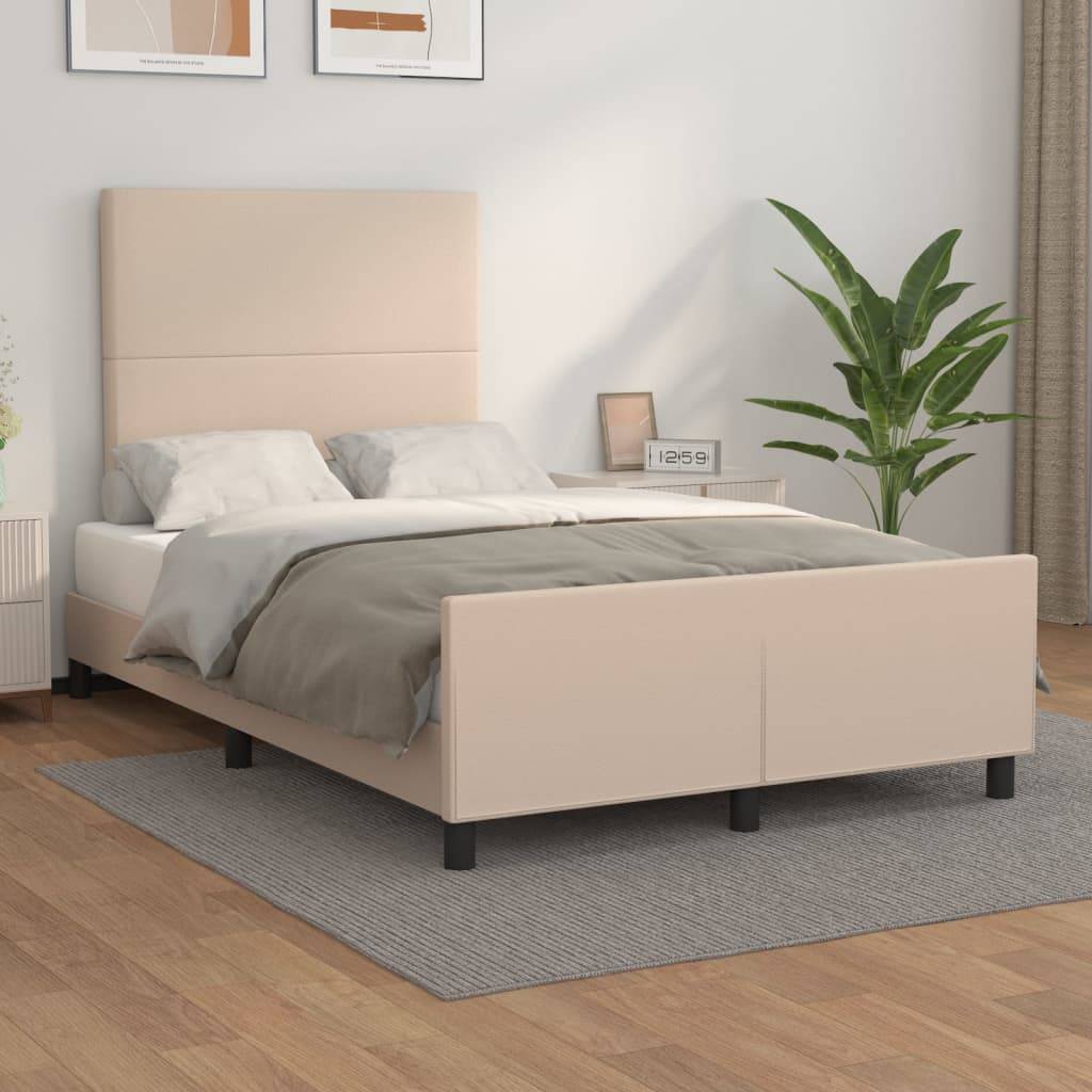 vidaXL Bettgestell mit Kopfteil Cappuccino-Braun 120x200 cm Kunstleder
