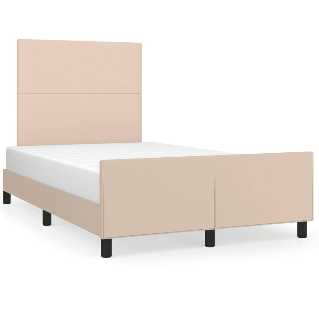 vidaXL Bettgestell mit Kopfteil Cappuccino-Braun 120x200 cm Kunstleder