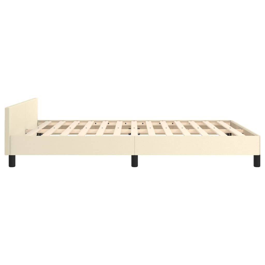 vidaXL Bettgestell mit Kopfteil Creme 140x190 cm Kunstleder