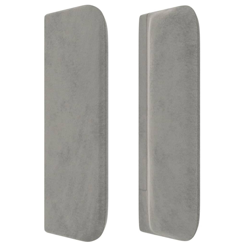 vidaXL Kopfteil mit Ohren Hellgrau 163x16x78/88 cm Samt