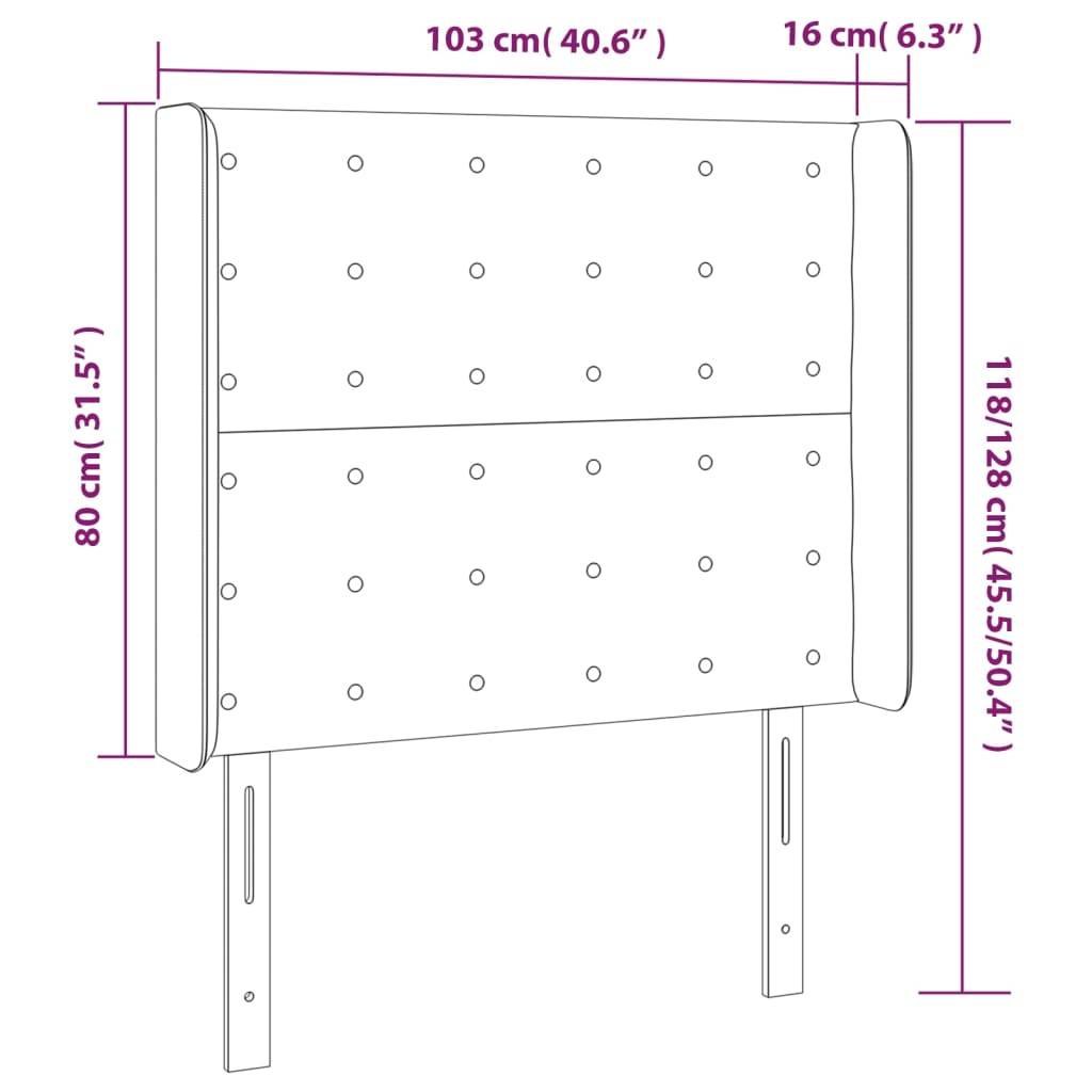 vidaXL Kopfteil mit Ohren Creme 103x16x118/128 cm Stoff