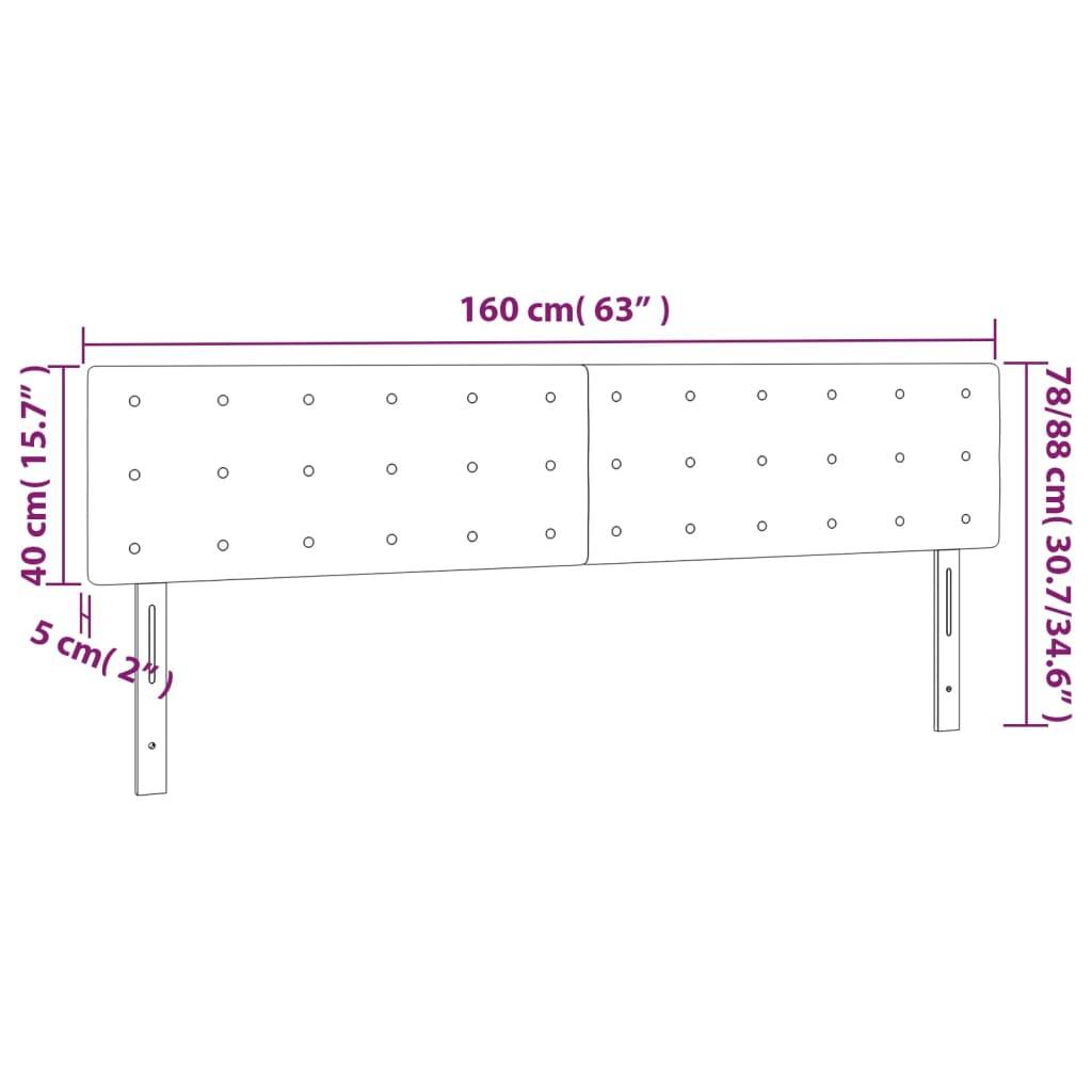 vidaXL Kopfteile 2 Stk. Schwarz 80x5x78/88 cm Samt