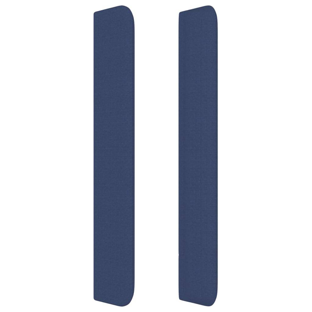vidaXL Kopfteil mit Ohren Blau 203x16x118/128 cm Stoff