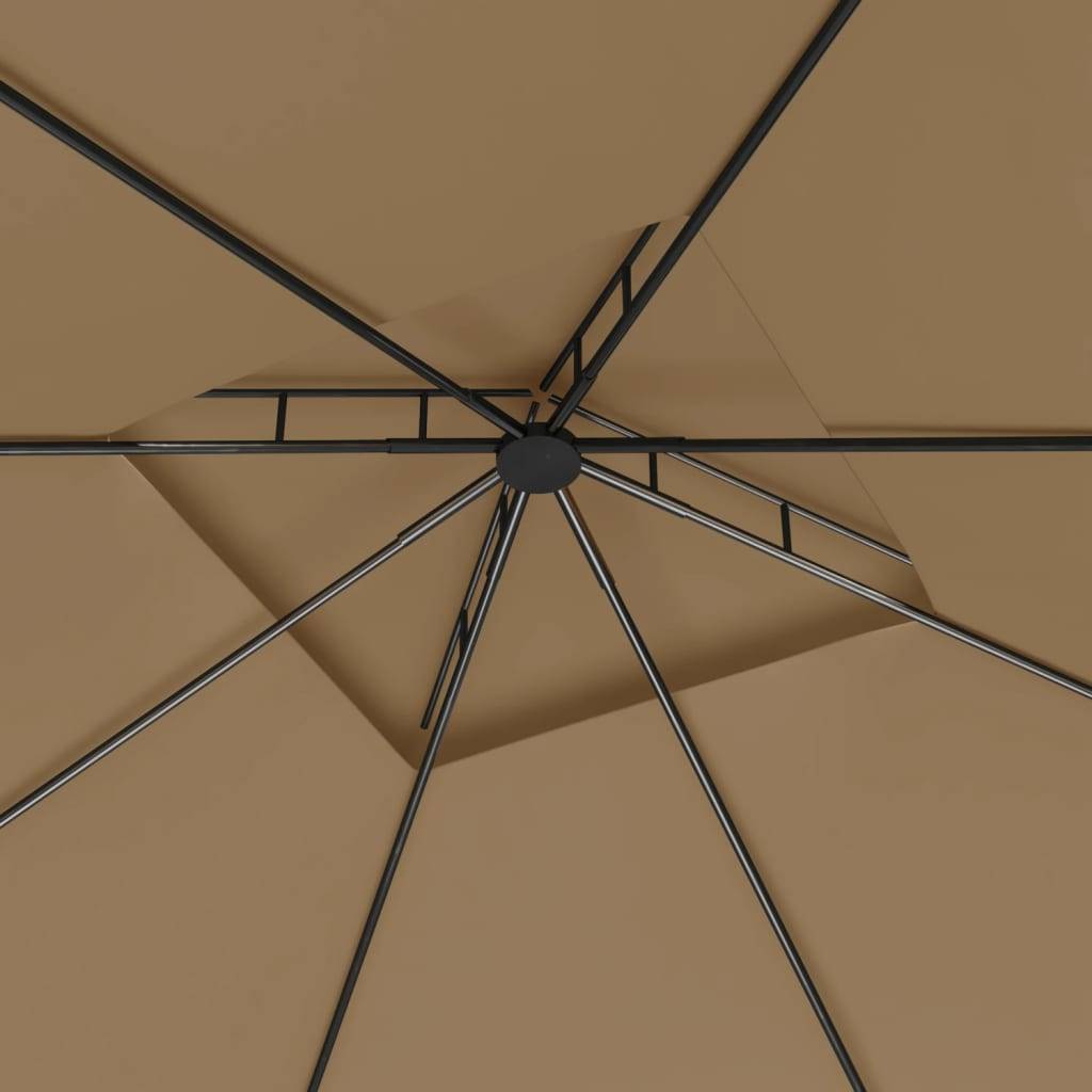 vidaXL Pavillon 3x3x2,7 m Taupe 160 g/m²
