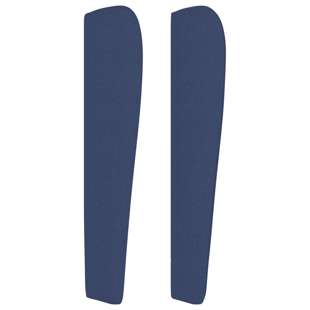 vidaXL Kopfteil mit Ohren Blau 147x23x118/128 cm Stoff
