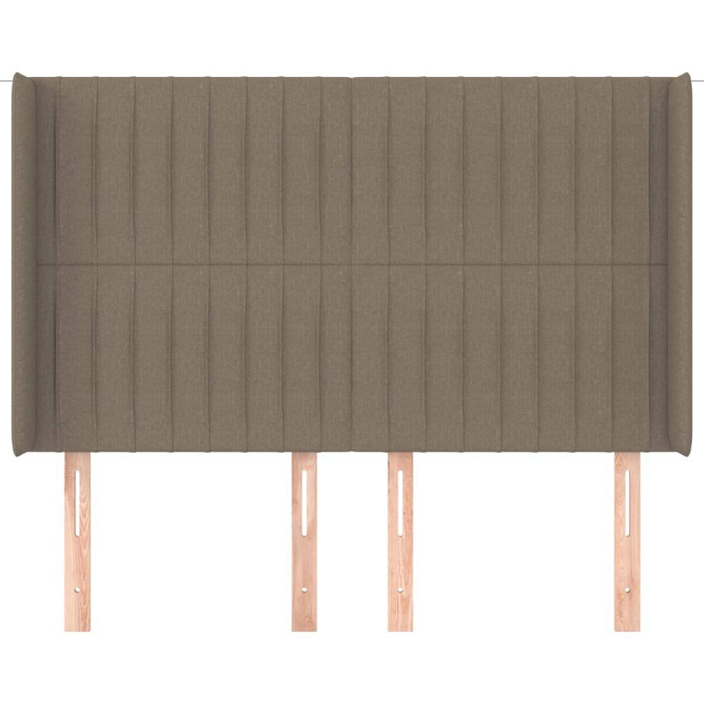 vidaXL Kopfteil mit Ohren Taupe 147x16x118/128 cm Stoff