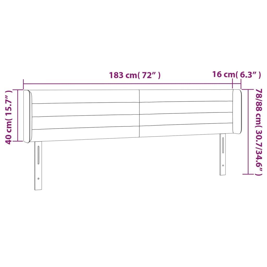 vidaXL LED Kopfteil Hellgrau 183x16x78/88 cm Stoff