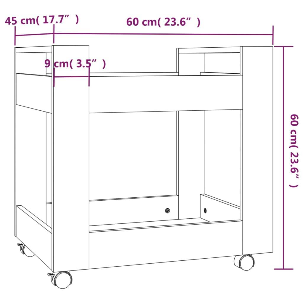 vidaXL Bürowagen Weiß 60x45x60 cm Holzwerkstoff