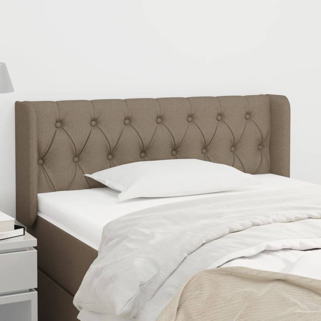 vidaXL Kopfteil mit Ohren Taupe 103x16x78/88 cm Stoff