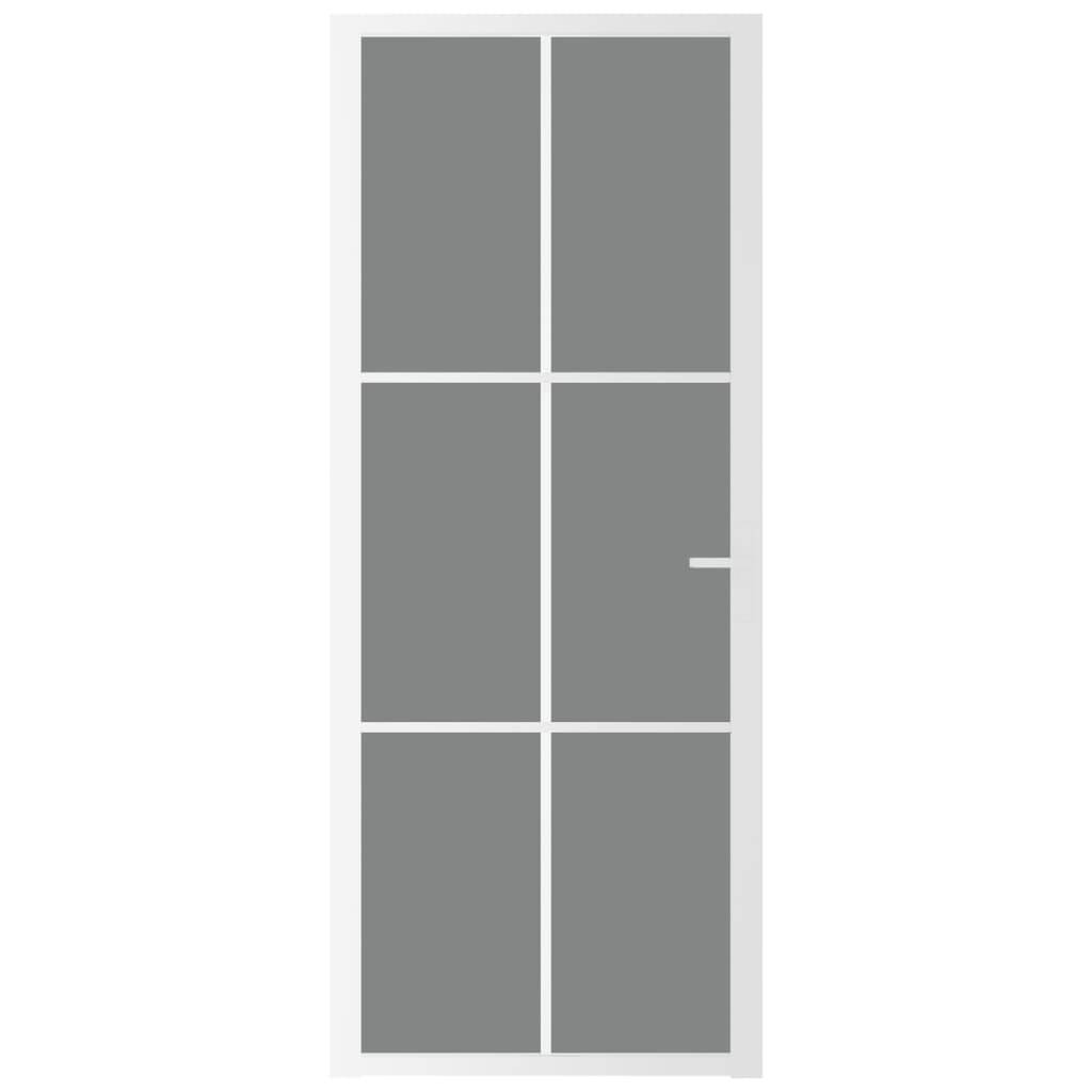 vidaXL Innentür 83x201,5 cm Weiß ESG-Glas und Aluminium