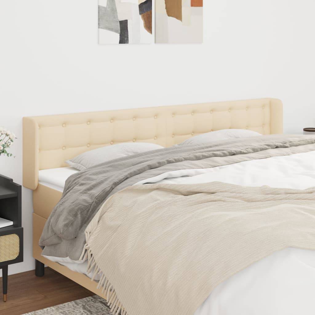 vidaXL Kopfteil mit Ohren Creme 183x16x78/88 cm Stoff
