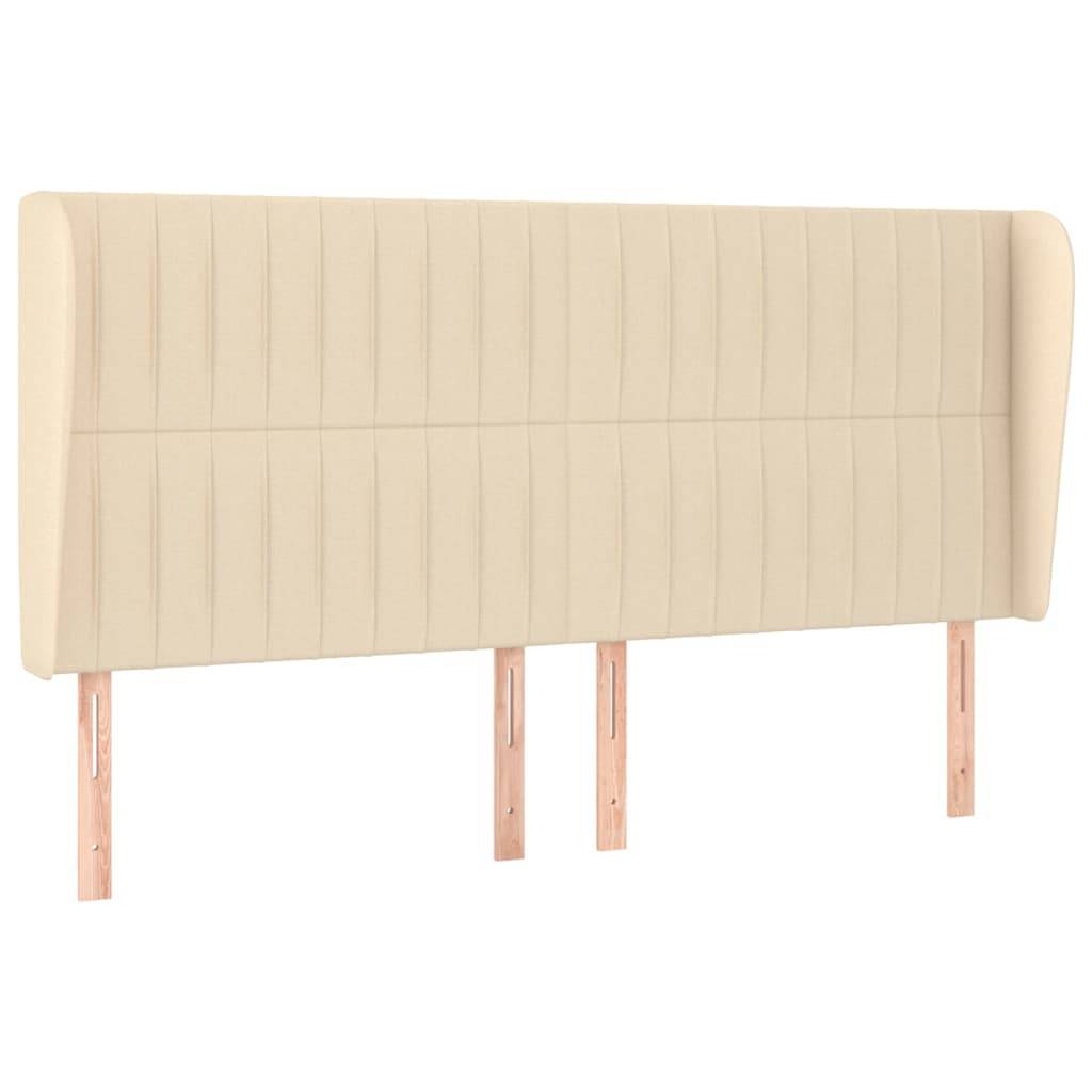vidaXL Kopfteil mit Ohren Creme 163x23x118/128 cm Stoff