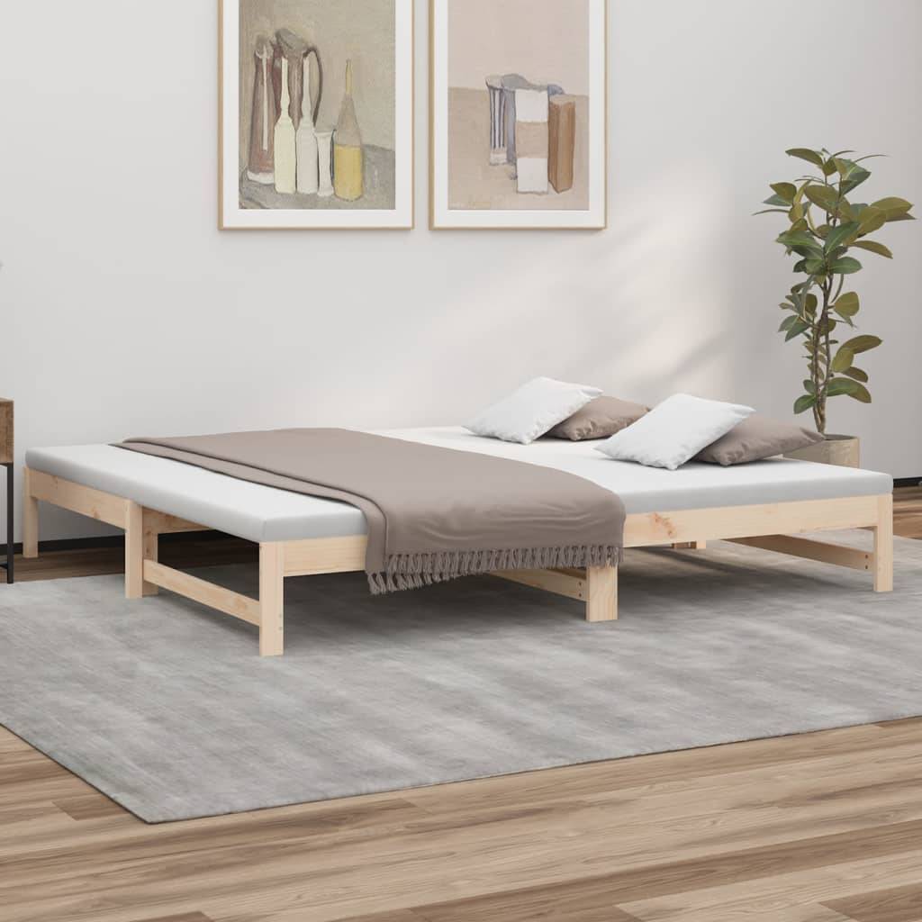 vidaXL Tagesbett Ausziehbar 2x(80x200) cm Massivholz Kiefer