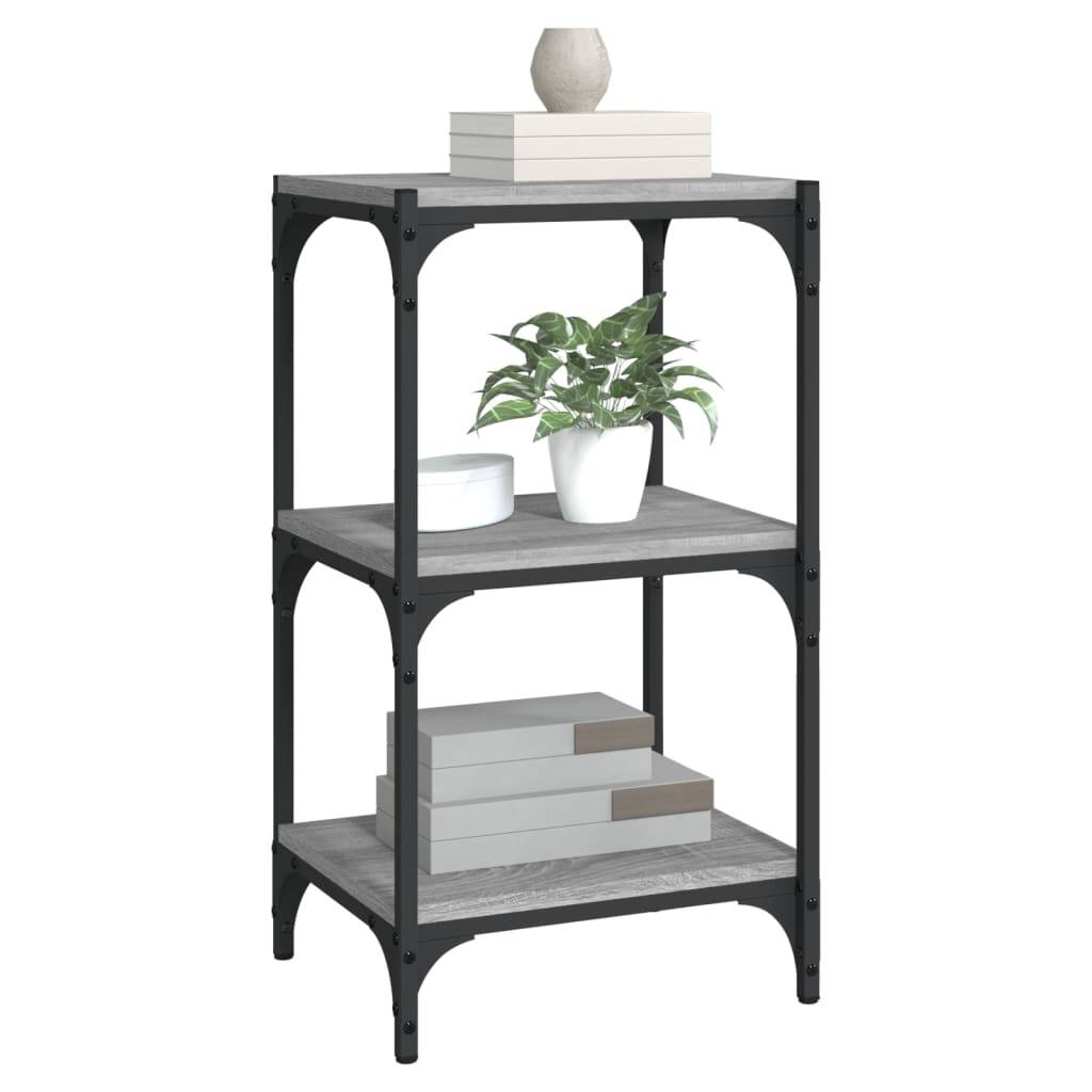 vidaXL Bücherregal Grau Sonoma 40x33x70,5 cm Holzwerkstoff und Stahl