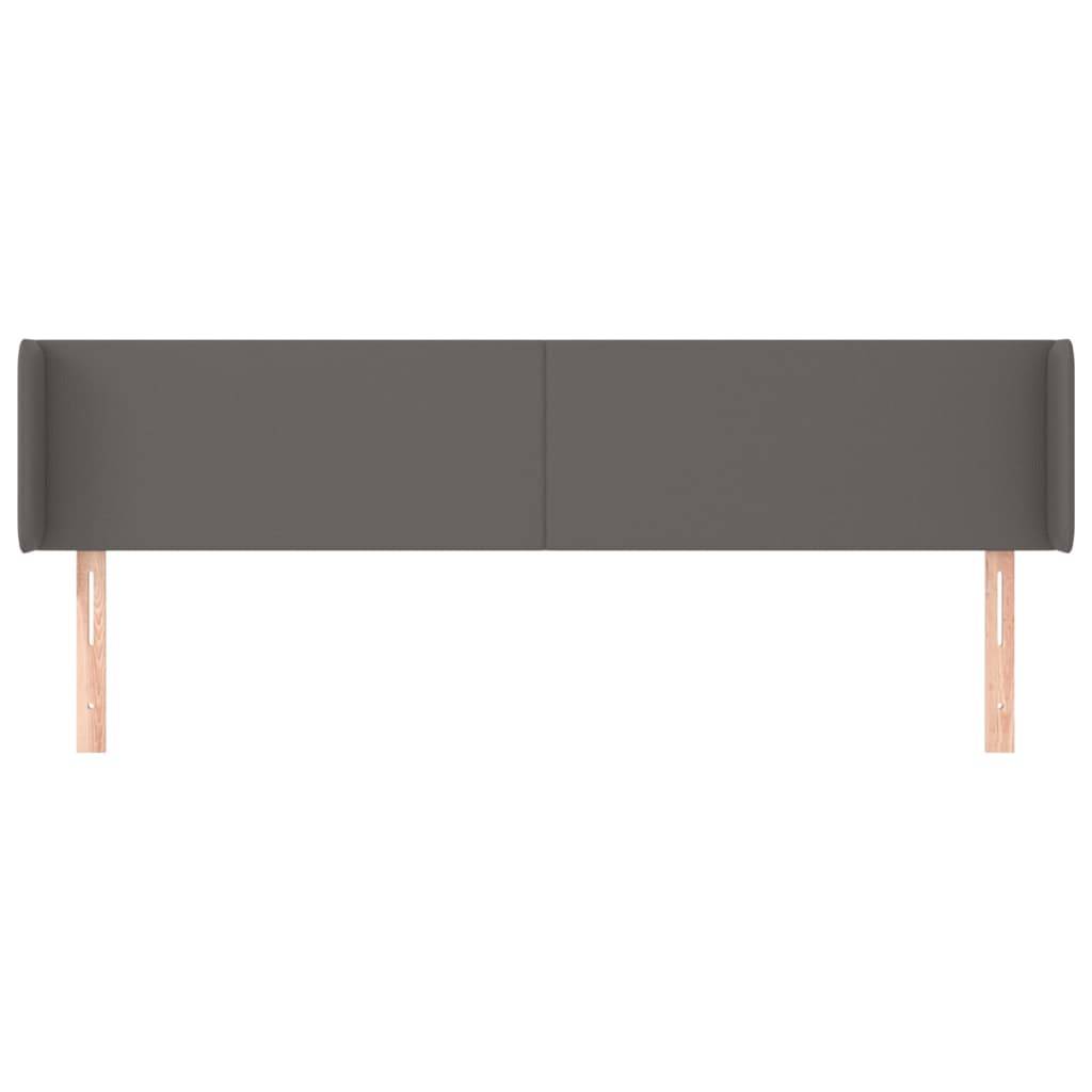 vidaXL Kopfteil mit Ohren Grau 163x16x78/88 cm Kunstleder