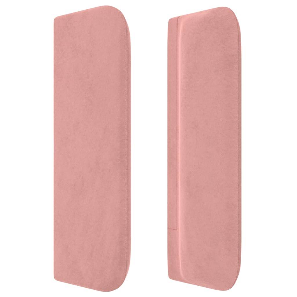 vidaXL Kopfteil mit Ohren Rosa 183x16x78/88 cm Samt