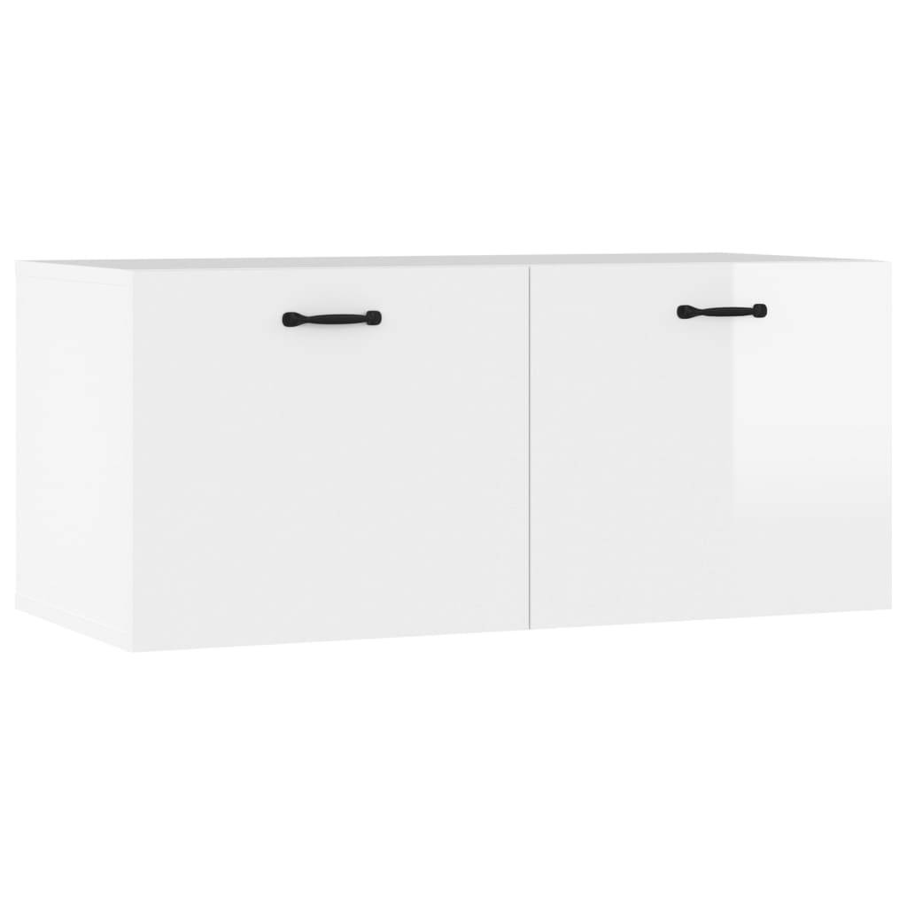 vidaXL Wandschrank Hochglanz-Weiß 80x36,5x35 cm Holzwerkstoff
