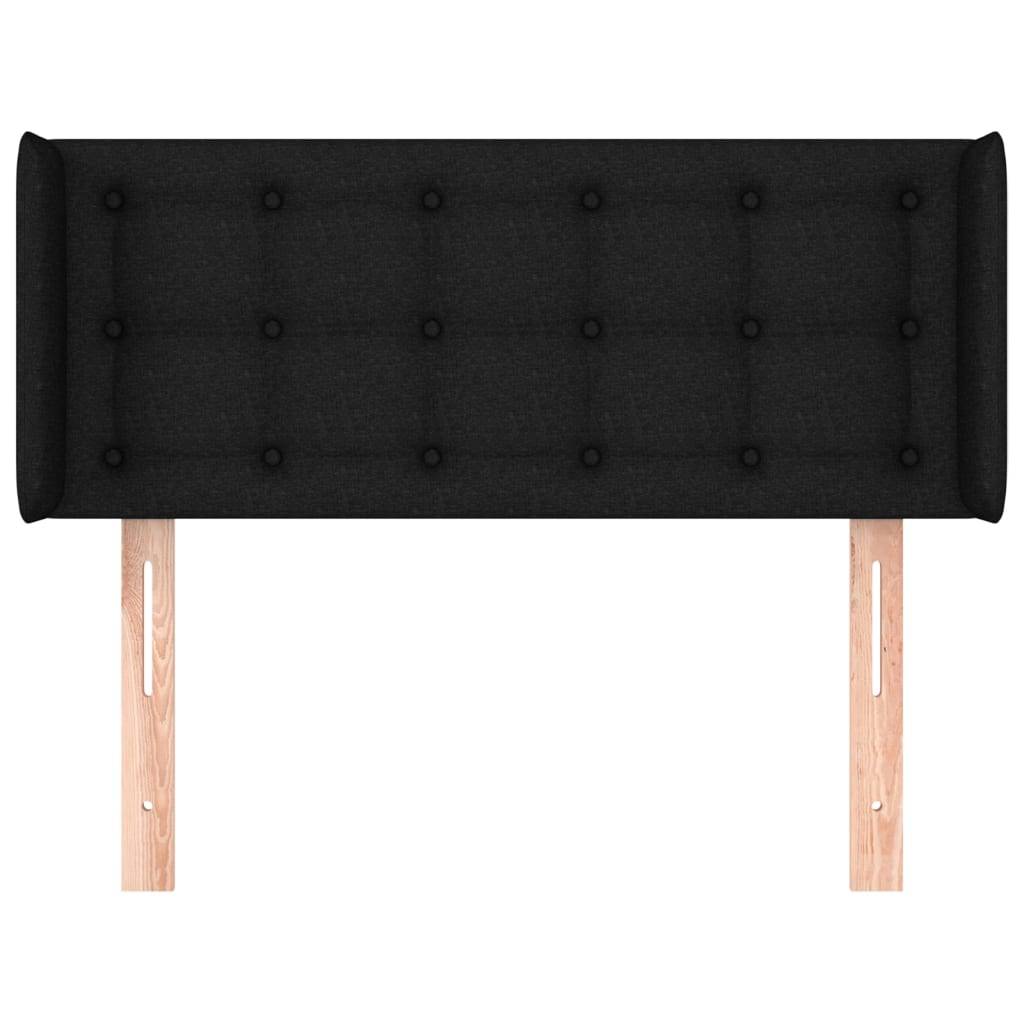 vidaXL Kopfteil mit Ohren Schwarz 83x16x78/88 cm Stoff