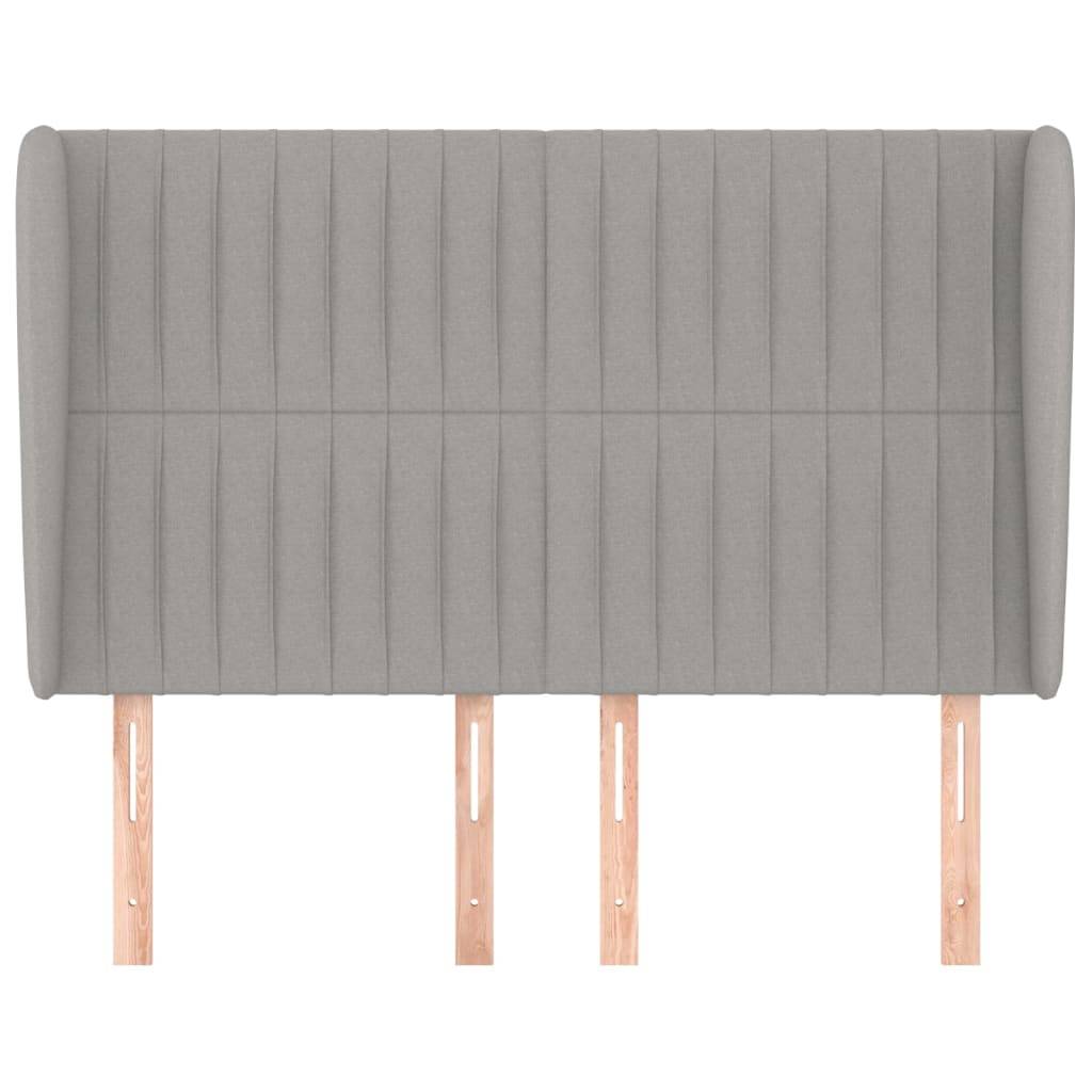 vidaXL Kopfteil mit Ohren Hellgrau 147x23x118/128 cm Stoff