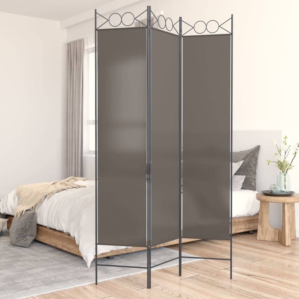 vidaXL 3-tlg. Paravent Anthrazit 120x220 cm Stoff