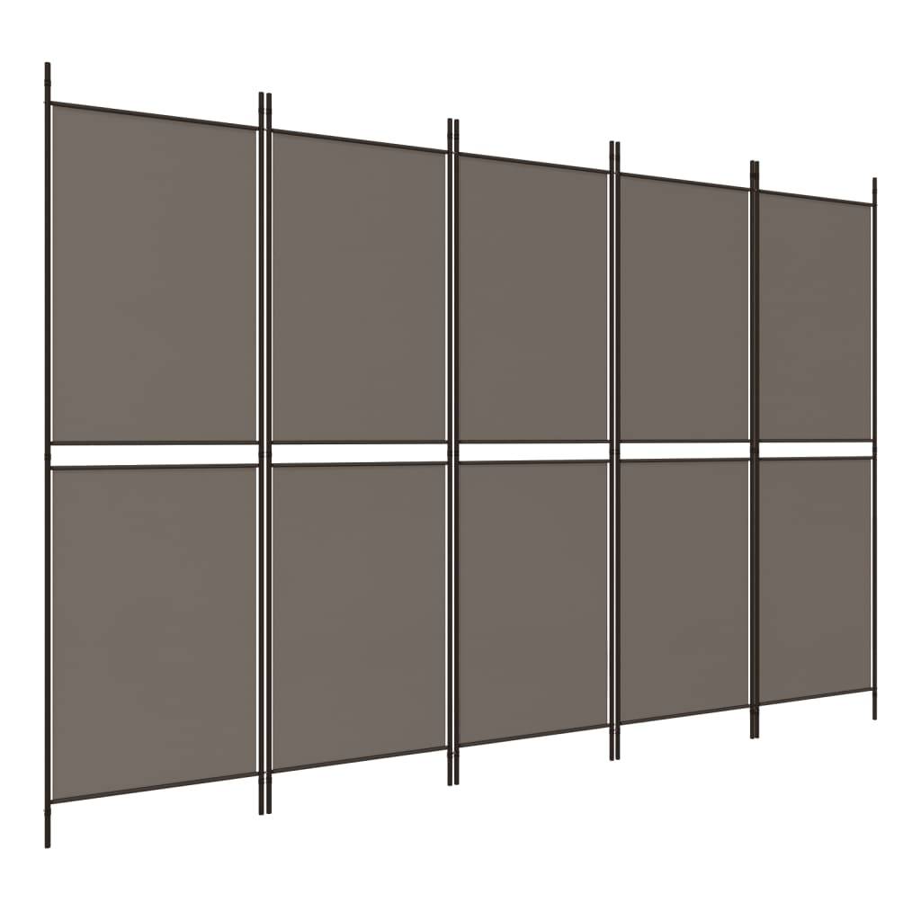 vidaXL 5-tlg. Paravent Anthrazit 250x200 cm Stoff