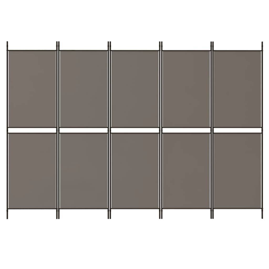 vidaXL 5-tlg. Paravent Anthrazit 250x200 cm Stoff