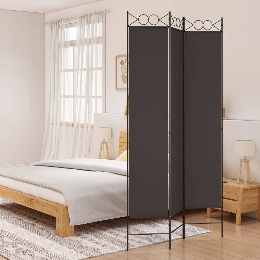 vidaXL 3-tlg. Paravent Braun 120x220 cm Stoff