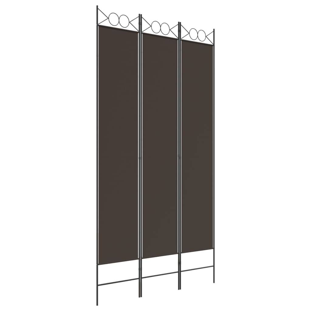 vidaXL 3-tlg. Paravent Braun 120x220 cm Stoff