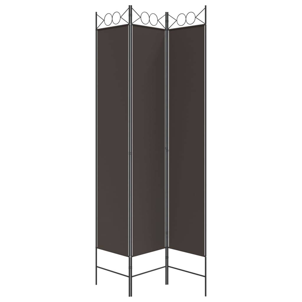 vidaXL 3-tlg. Paravent Braun 120x220 cm Stoff