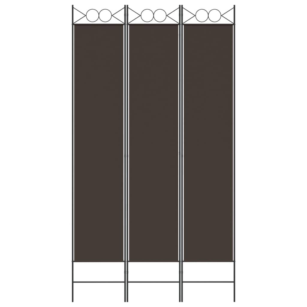 vidaXL 3-tlg. Paravent Braun 120x220 cm Stoff