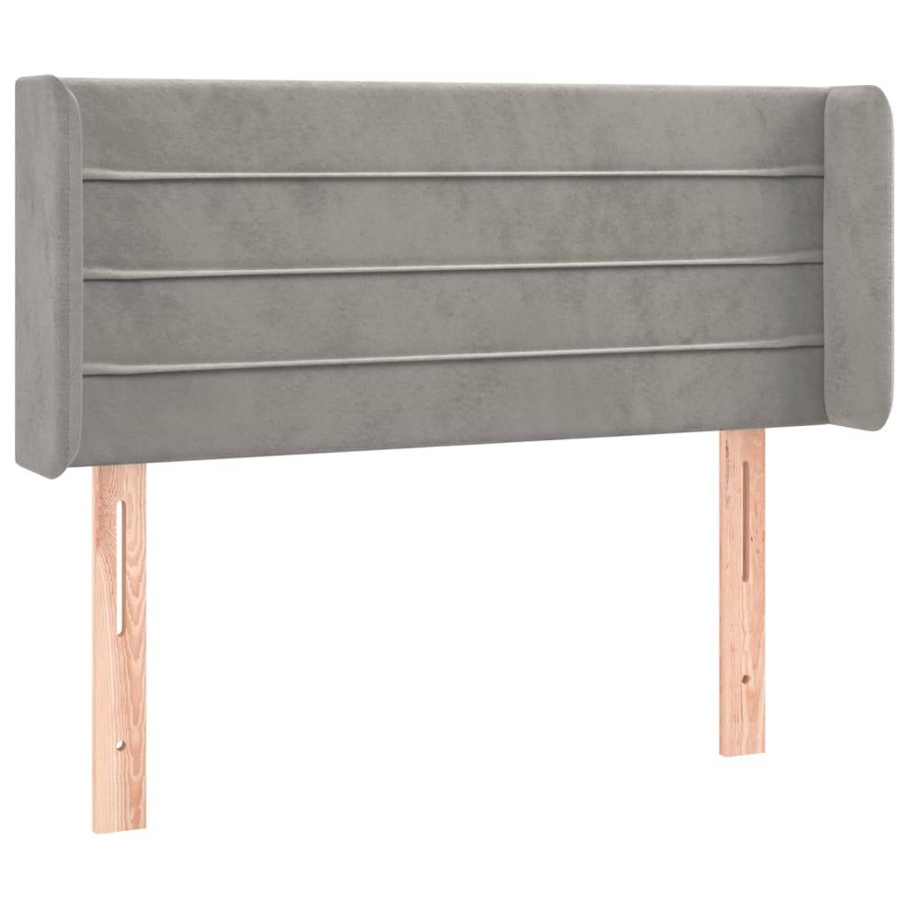 vidaXL Kopfteil mit Ohren Hellgrau 103x16x78/88 cm Samt