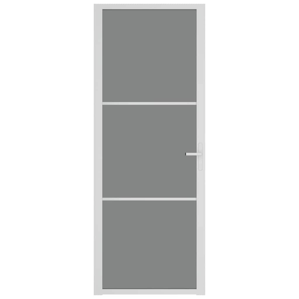 vidaXL Innentür 76x201,5 cm Weiß ESG-Glas und Aluminium