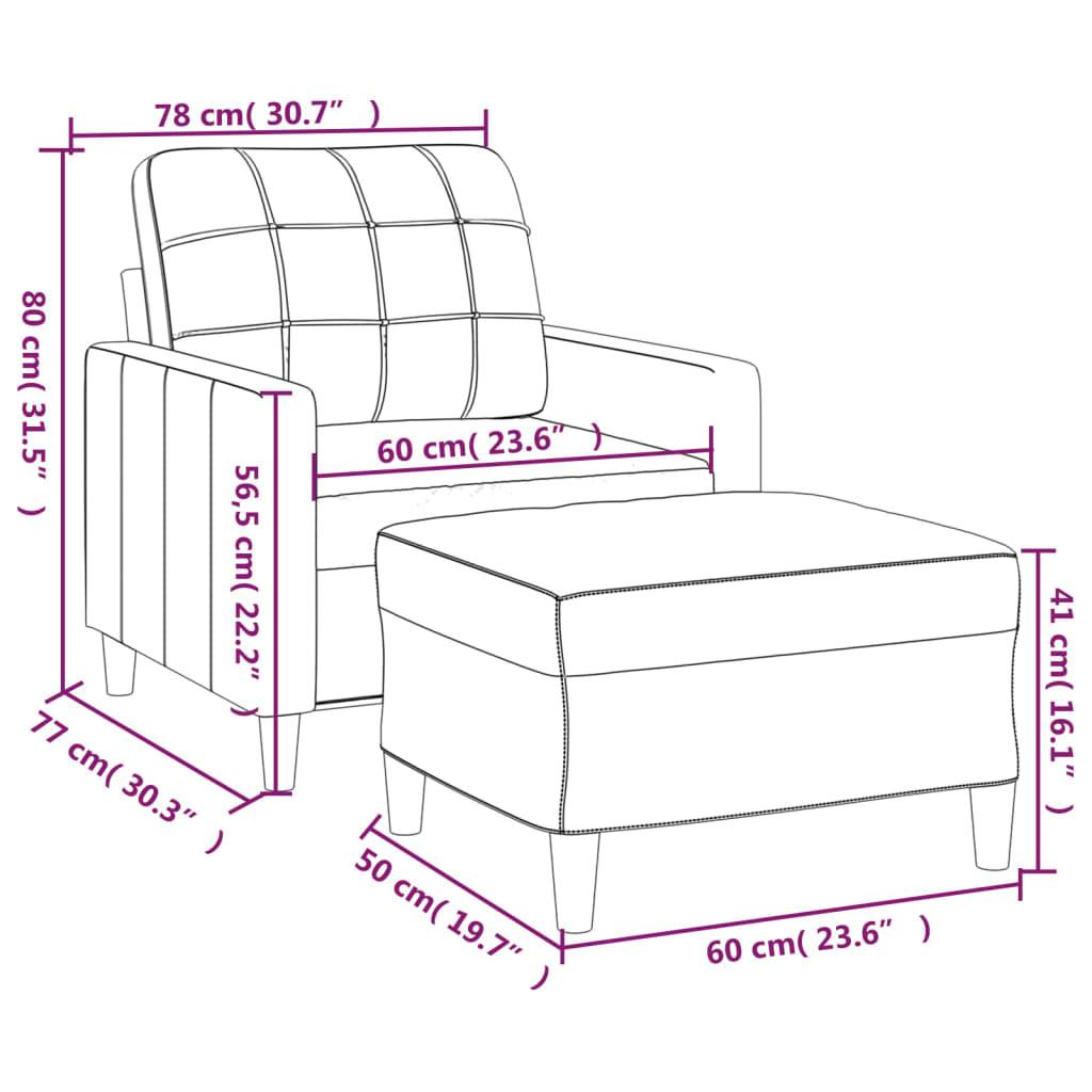 vidaXL Sessel mit Hocker Hellgelb 60 cm Stoff